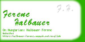 ferenc halbauer business card